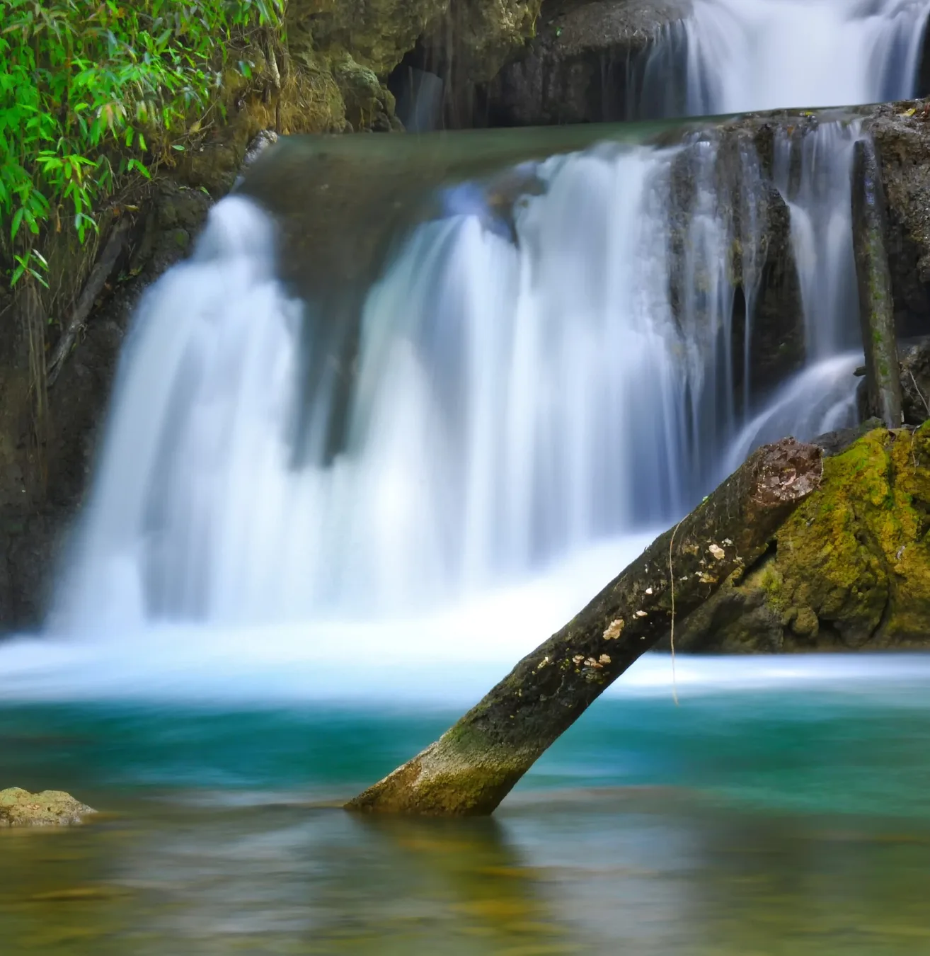 The tiered cascades of YS Falls in St. Elizabeth, Jamaica