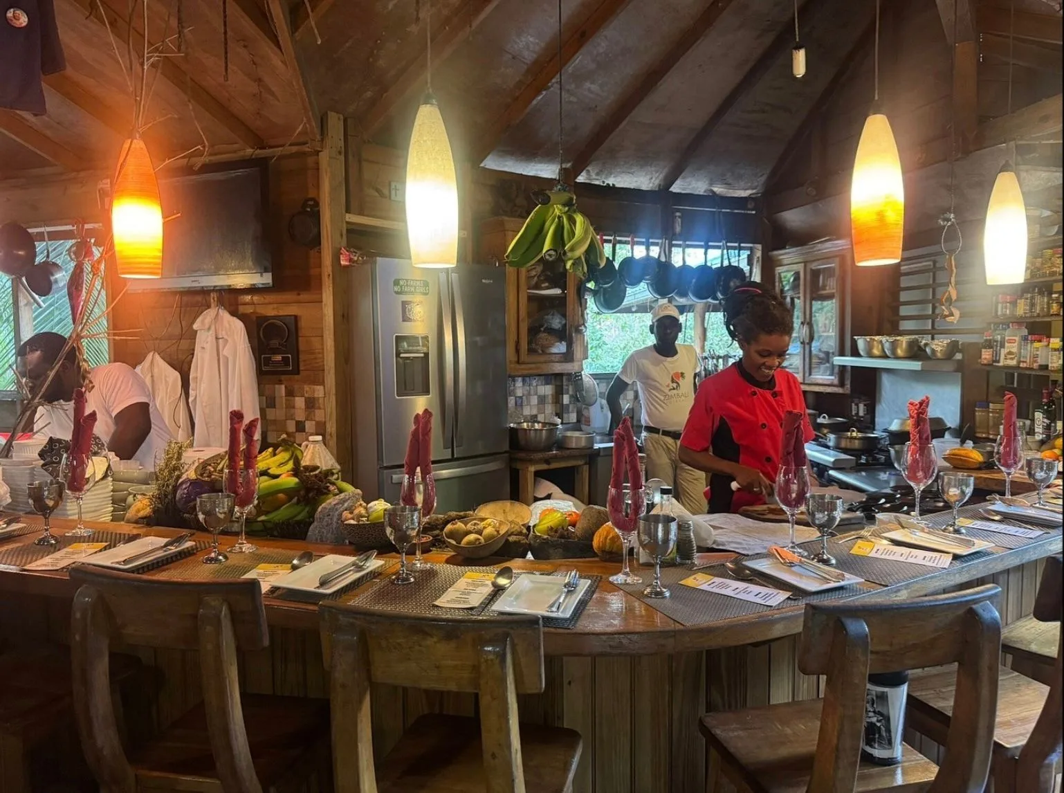 The open-air cooking studio at Zimbali Culinary Retreats